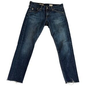 AG‎ Adriano Goldschmied The Nikki Relaxed Skinny Jeans Womens 27 Blue Raw Hem